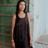 KAJAL SLIP DRESS, BLACK SILK