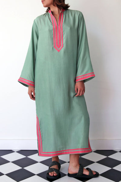 JADE MAXI TUNIC, GREEN SILK