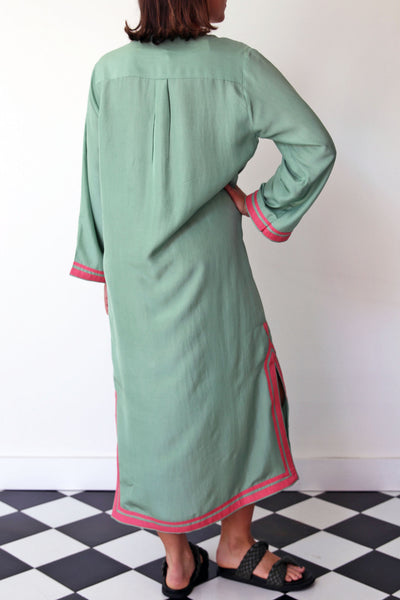 JADE MAXI TUNIC, GREEN SILK