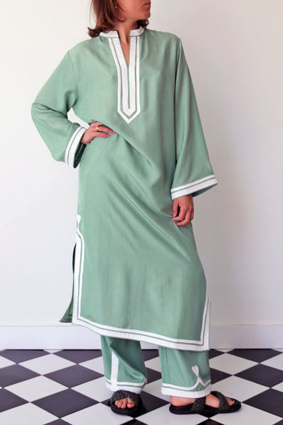 JADE MAXI TUNIC, GREEN SILK