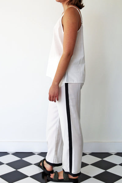 JASMINE PANT, WHITE SILK