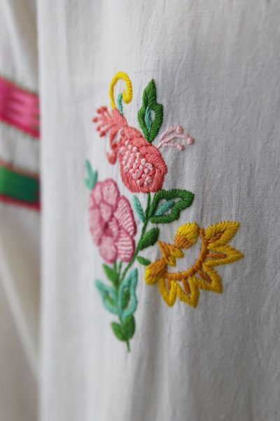 FRIDA TUNIC, HAND EMBROIDERY IVORY COTTON