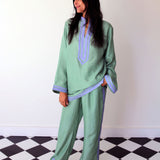 JADE MINI TUNIC, GREEN SILK