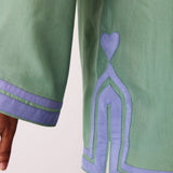 JADE MINI TUNIC, GREEN SILK
