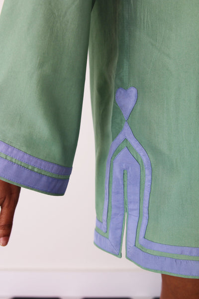 JADE MINI TUNIC, GREEN SILK