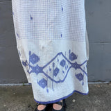 MAHI MAXI KAFTAN, IVORY // INDIGO JAMDANI COTTON