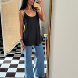 TARA CAMI / / BLACK SILK