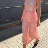 ROSE SKIES WRAP SKIRT, PINK POLKA TIE DYE