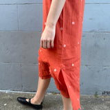 ALICE TANK DRESS, BURNT ORANGE JAMDANI COTTON