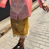 COMET SKIRT, GOLD // IVORY SEQUIN