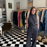 TULIPA HALTER VEST / / GREY CHECK COTTON
