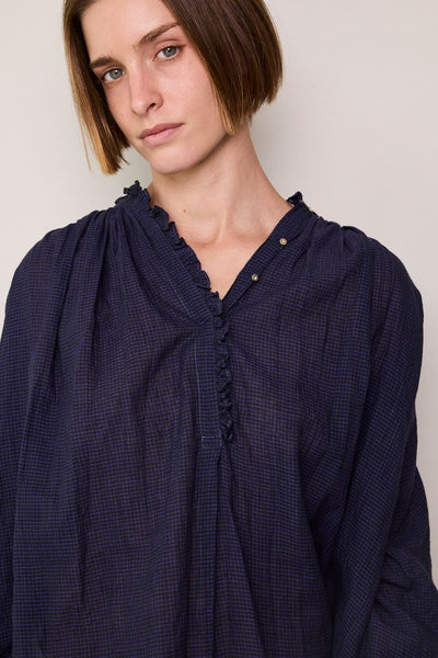 IRIS SHIRT, CHECKERED BLUE