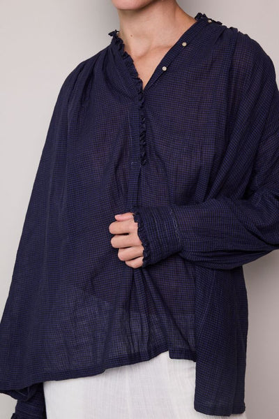 IRIS SHIRT, CHECKERED BLUE