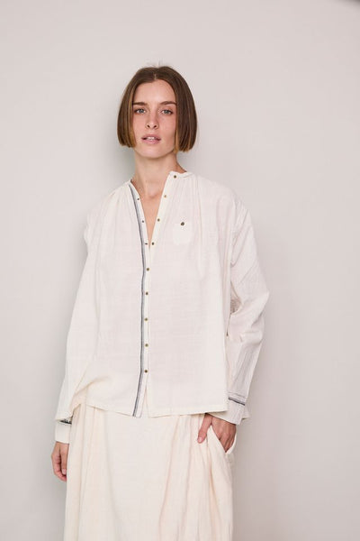 JASMINE SHIRT, IVORY COTTON