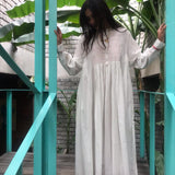 SHIRT DRESS EMBROIDERY, WHITE // RED - SAAKI