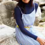 STRIPE SLIP DRESS, BLUE//WHITE - SAAKI