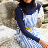 STRIPE SLIP DRESS, BLUE//WHITE - SAAKI