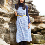 STRIPE SLIP DRESS, BLUE//WHITE - SAAKI