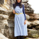 STRIPE SLIP DRESS, BLUE//WHITE - SAAKI