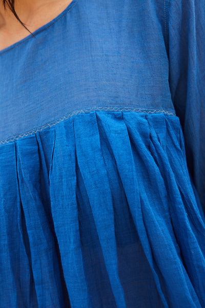 FRENCH CHEMISE DRESS, COBALT BLUE - SAAKI