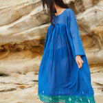 FRENCH CHEMISE DRESS, COBALT BLUE - SAAKI