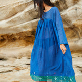 FRENCH CHEMISE DRESS, COBALT BLUE - SAAKI