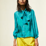 SKY TIE&DYE SHIRT, SILK TEAL