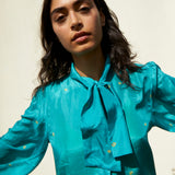 SKY TIE&DYE SHIRT, SILK TEAL