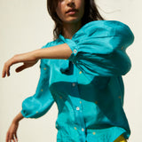 SKY TIE&DYE SHIRT, SILK TEAL
