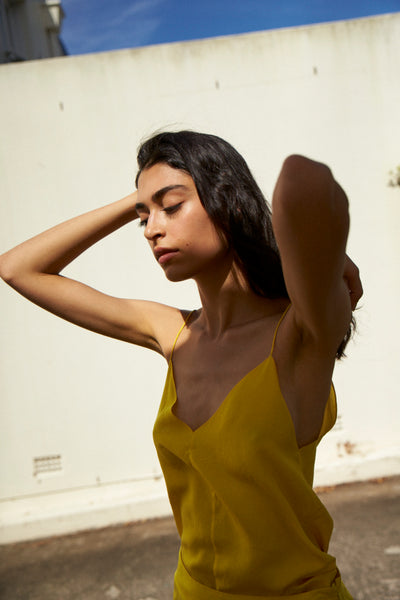 MAYA CAMI, YELLOW SILK