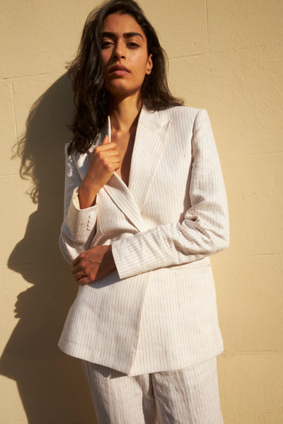 SUMMER STRIPED SUIT - BLAZER & PANTS / LINEN