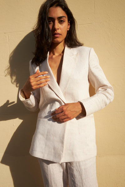 SUMMER STRIPED SUIT - BLAZER & PANTS / LINEN