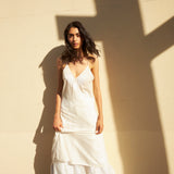 LILY SLIP, IVORY COTTON  SILK/HAND EMBROIDERY