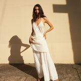 LILY SLIP, IVORY COTTON  SILK/HAND EMBROIDERY