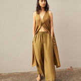 FERN PANT, OLIVE SILK