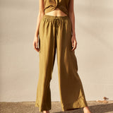 FERN PANT, OLIVE SILK