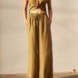 FERN PANT, OLIVE SILK