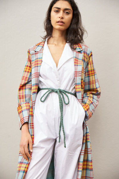 PLAID COAT, MULTICOLOR WOOL