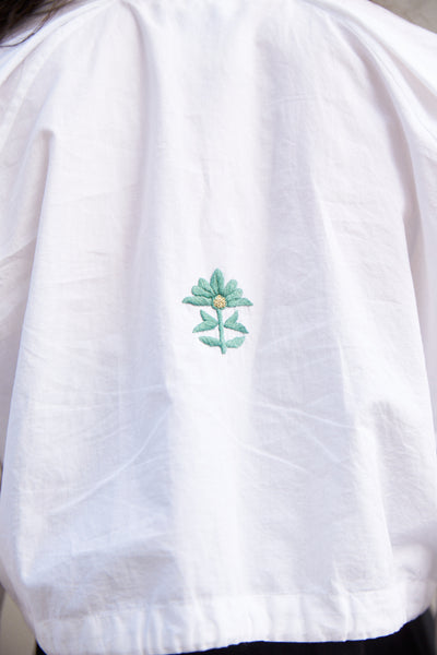 FLORA CROP SHIRT, WHITE POPLIN