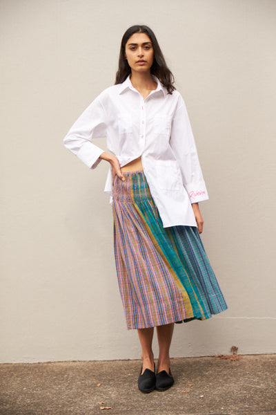 RAINBOW WOOL SKIRT, MULTICOLOR