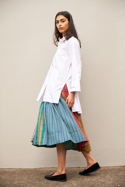 RAINBOW WOOL SKIRT, MULTICOLOR