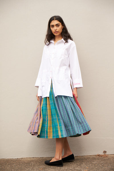 RAINBOW WOOL SKIRT, MULTICOLOR