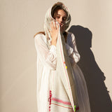 STRIPE SCARF, WHITE/BLACK/NEON WOOL