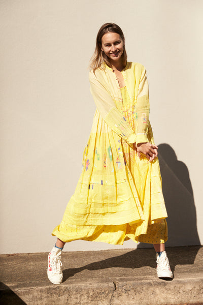 SUNSHINE SHIRT DRESS, YELLOW WEAVE