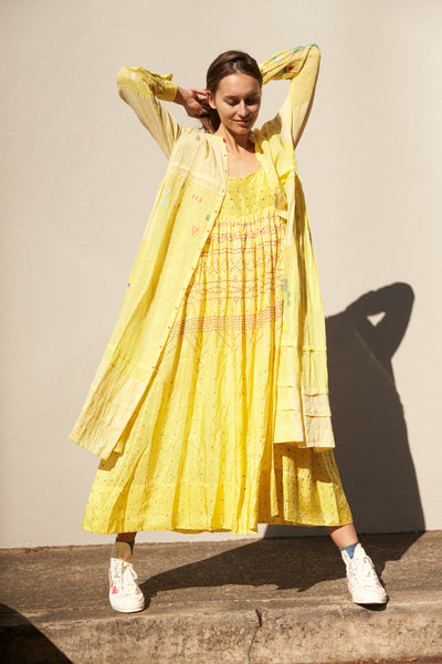 SUNSHINE SHIRT DRESS, YELLOW WEAVE