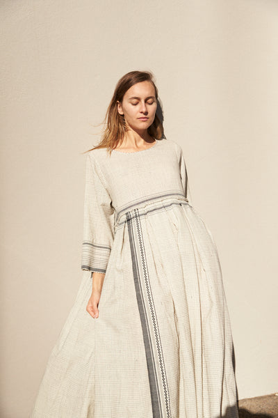 STITCH BABYDOLL DRESS,  IVORY WOOL