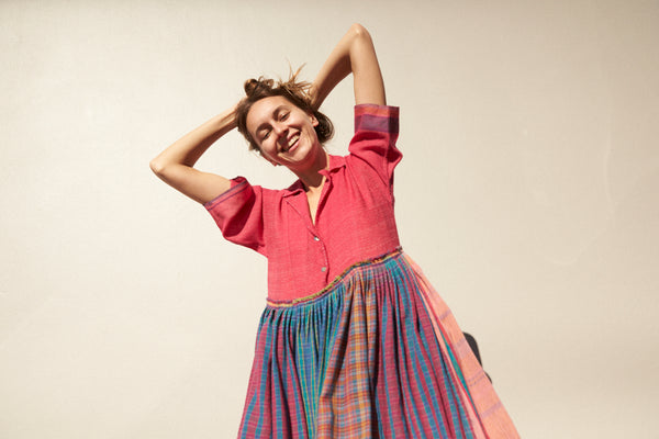 BABYDOLL SHIRT DRESS, FUCHSIA WOOL