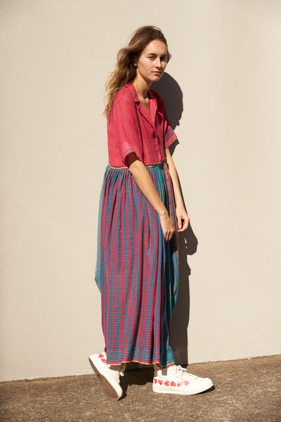 BABYDOLL SHIRT DRESS, FUCHSIA WOOL