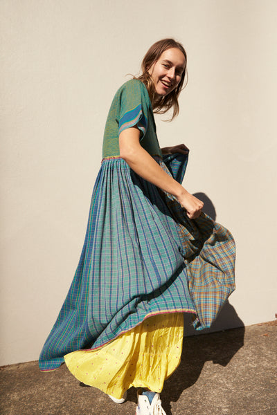 BABYDOLL SHIRT DRESS, GREEN WOOL