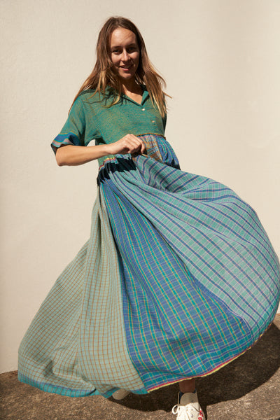 BABYDOLL SHIRT DRESS, GREEN WOOL